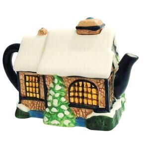 Thomas Kinkade Christmas Teapot Stoneheart Hutch Cottage Limited Edition Tea pot